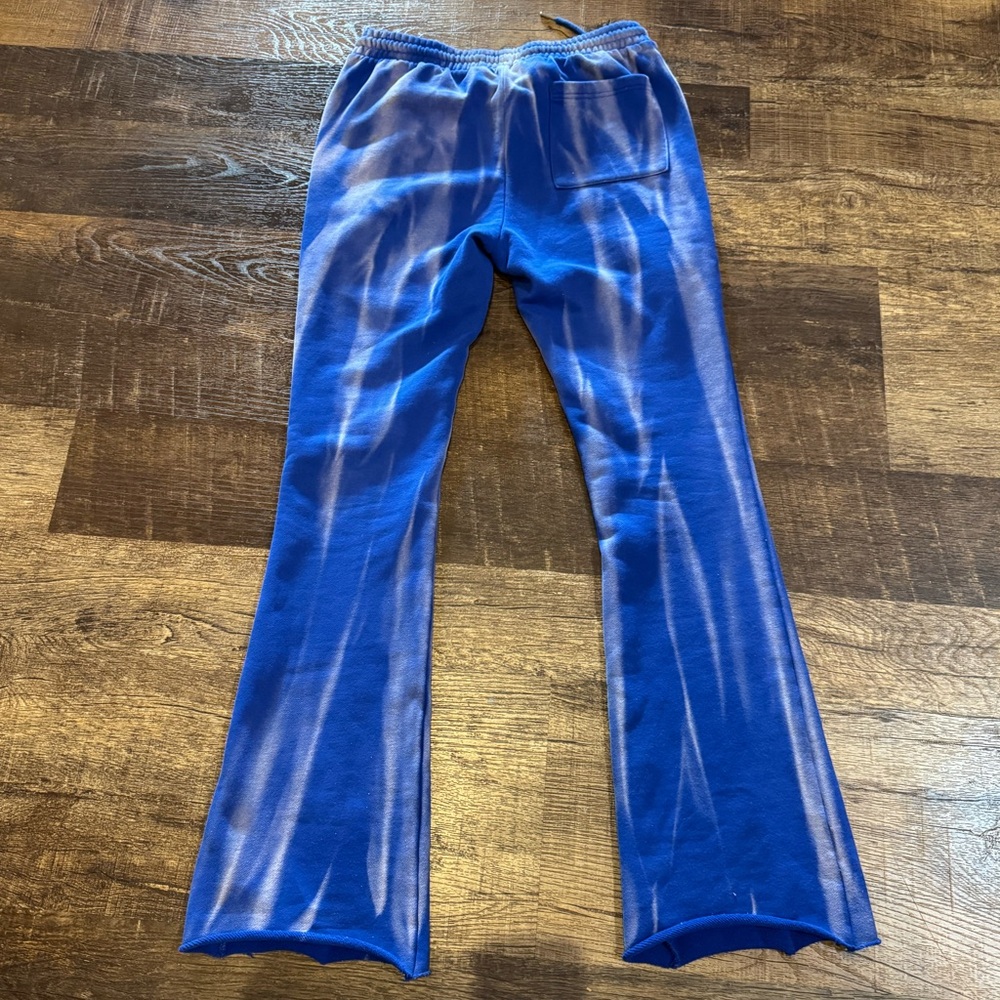 MNML Blue French Terry Tie Dye Bootcut Sweatpants S - Picture 4 of 4